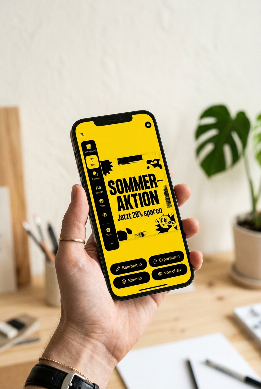 Grafik-Studio auf dem Smartphone
