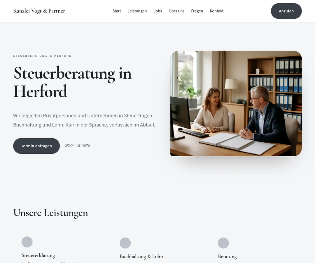 Demo-Website Kanzlei Vogt & Partner