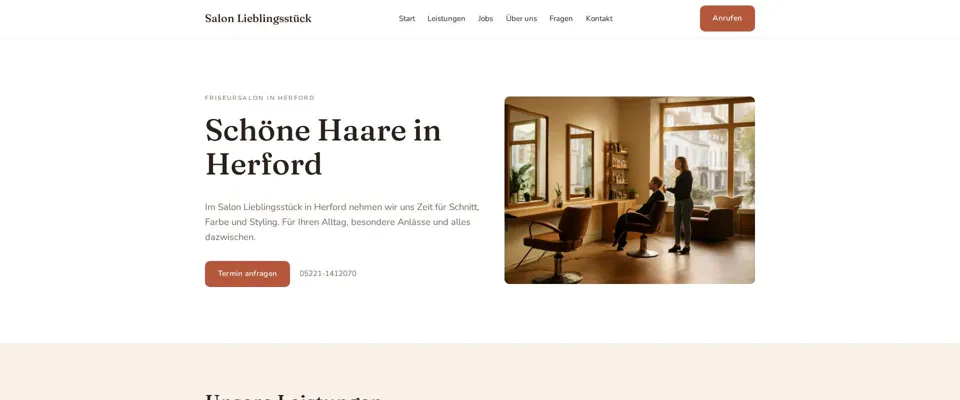 Demo-Website Salon Lieblingsstück
