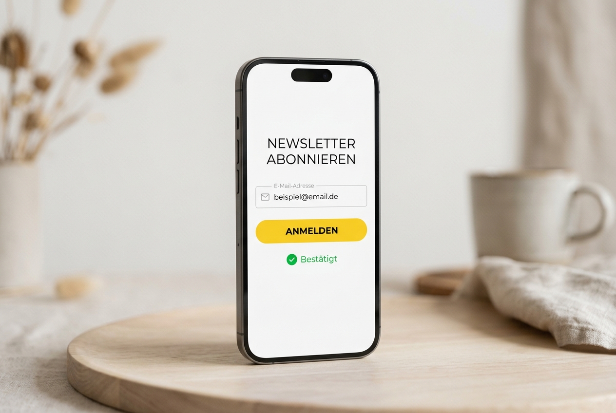 Newsletter-Anmeldung eines Cafés