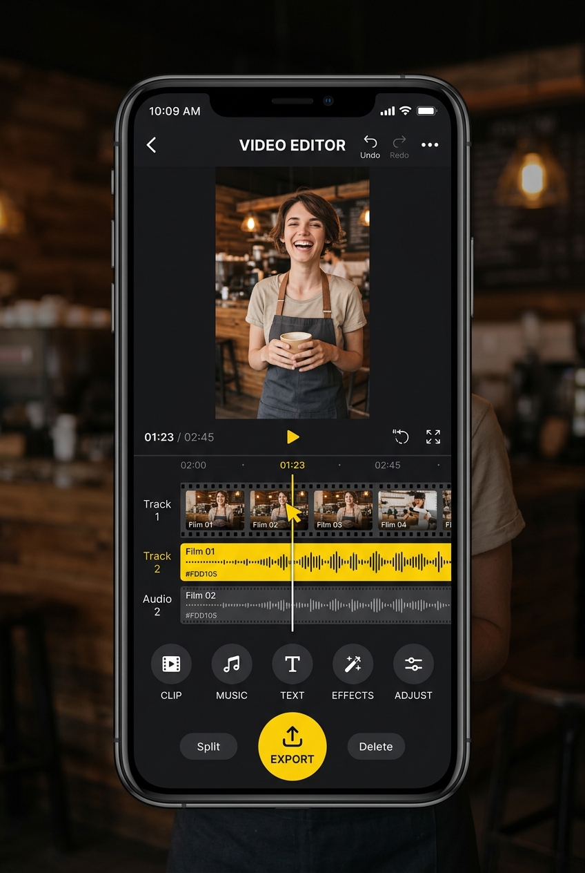 Videostudio auf dem Smartphone